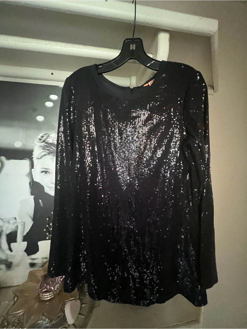 Tory Burch Black Top with Orange Logo Tag